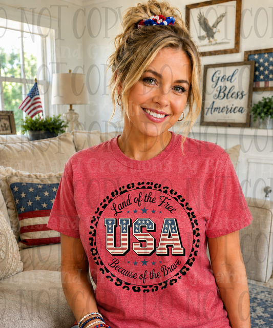 USA Patriotic Leopard Circle