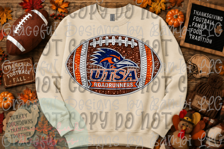 Faux Sequin Football Mascot Collection