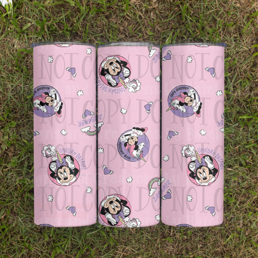 20oz Sublimation Unicorns and Mouse 20 oz Skinny Sublimation Tumbler