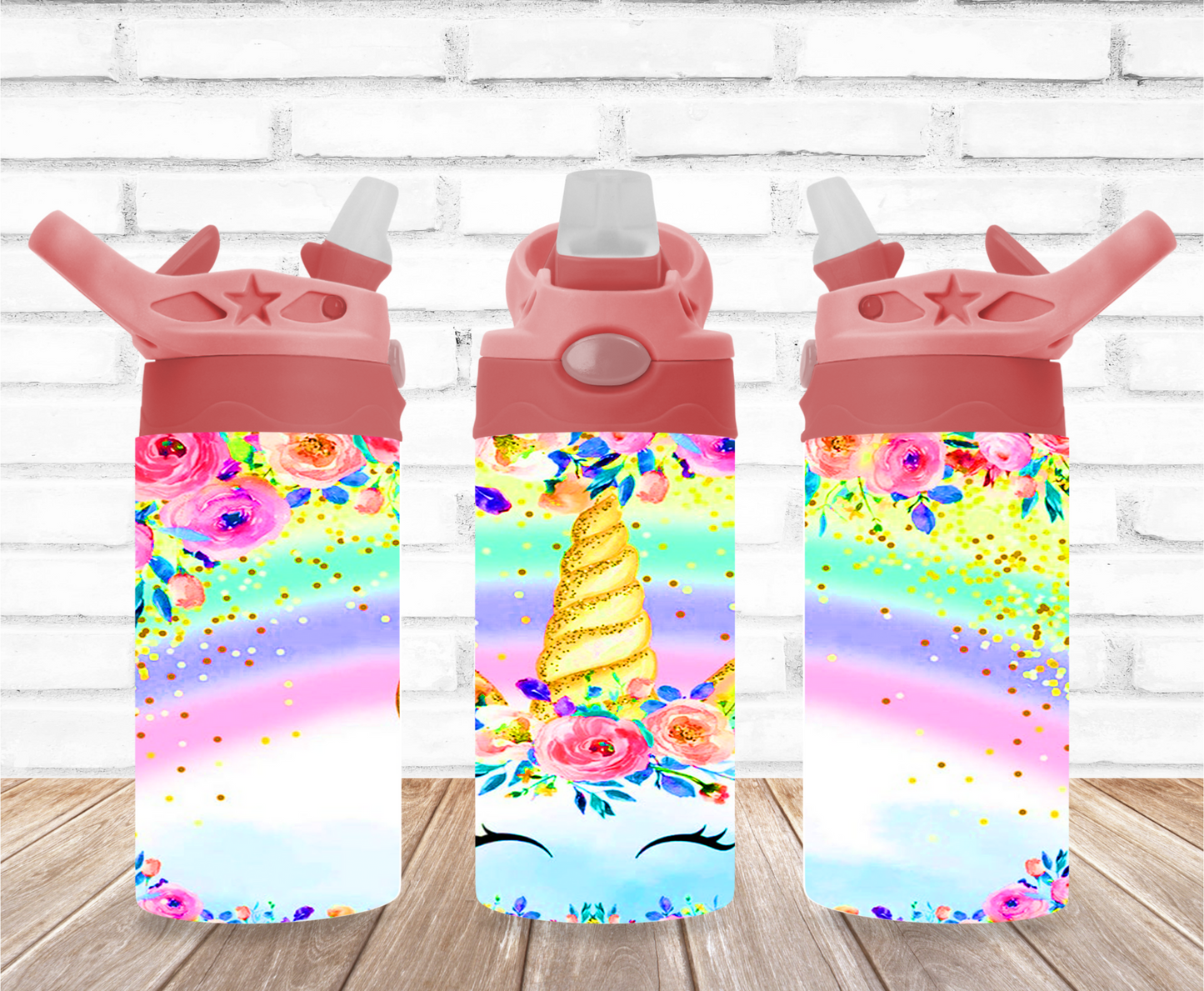 The Unicorn with the Gold Horn 12oz Flip Top Sublimation Tumbler