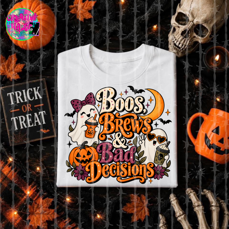 Faux Embroidery/Sequin Boos-Brews-Bad Decisions