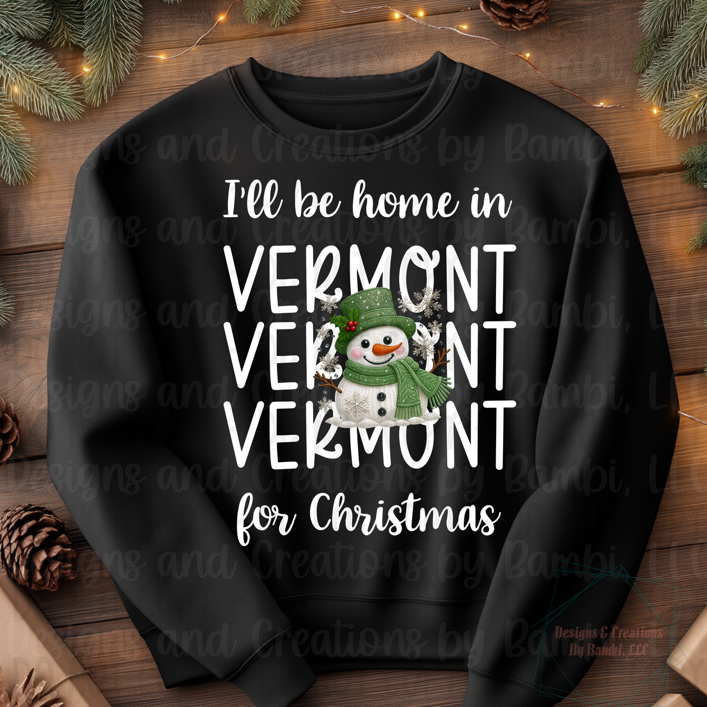 I'll Be Home In States Sage Snowman with White Font Digital Bundle