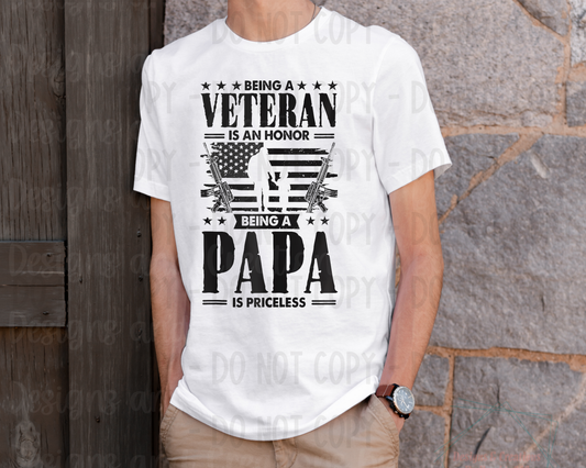Veteran Honor Papa Priceless Black Font