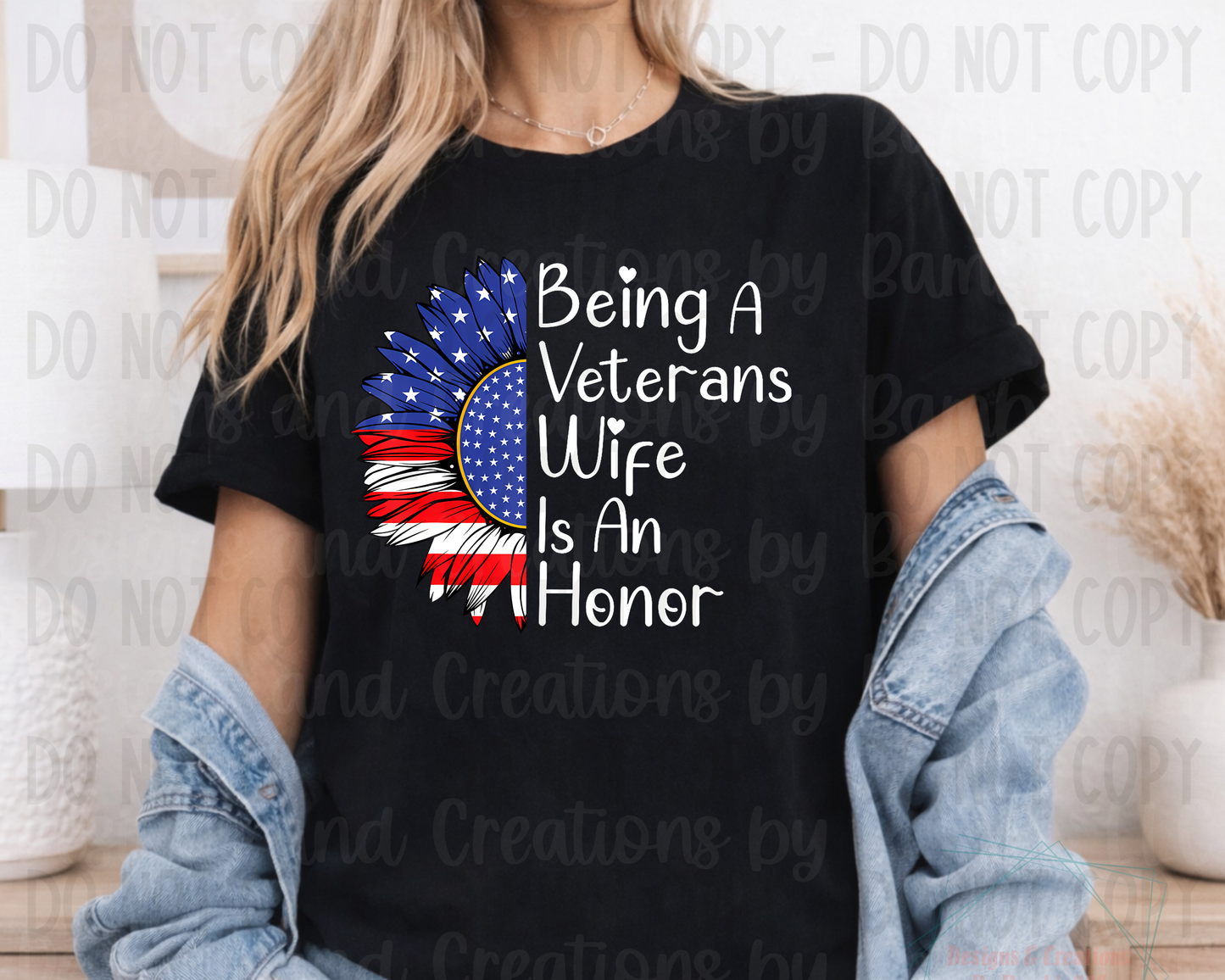 Veteran's Wife Honor with Patriotic Sunflower
