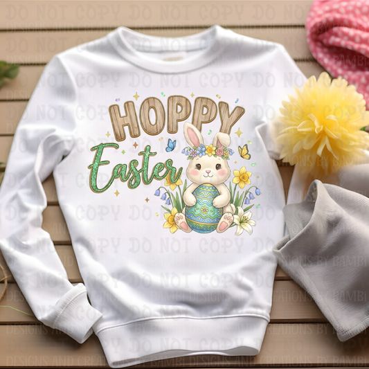 Vintage Hoppy Easter with Rabbit