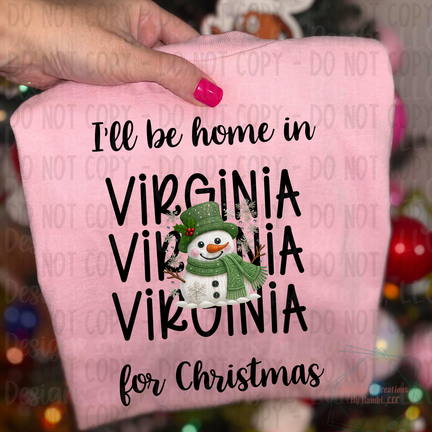 I'll Be Home in States Sage Snowman Black Font Digital Bundle