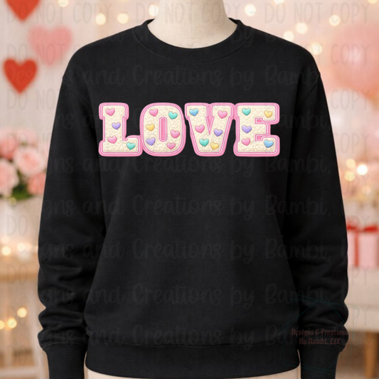 Valentine Faux Embroidery Love