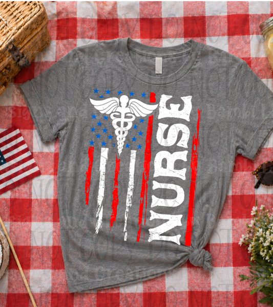 Vertically Nurse with Flag