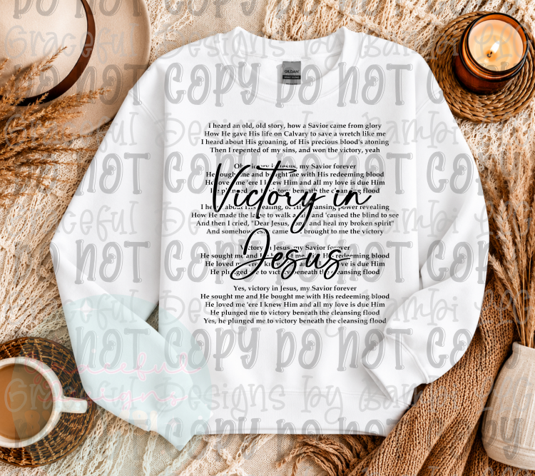 Victory in Jesus Black Font
