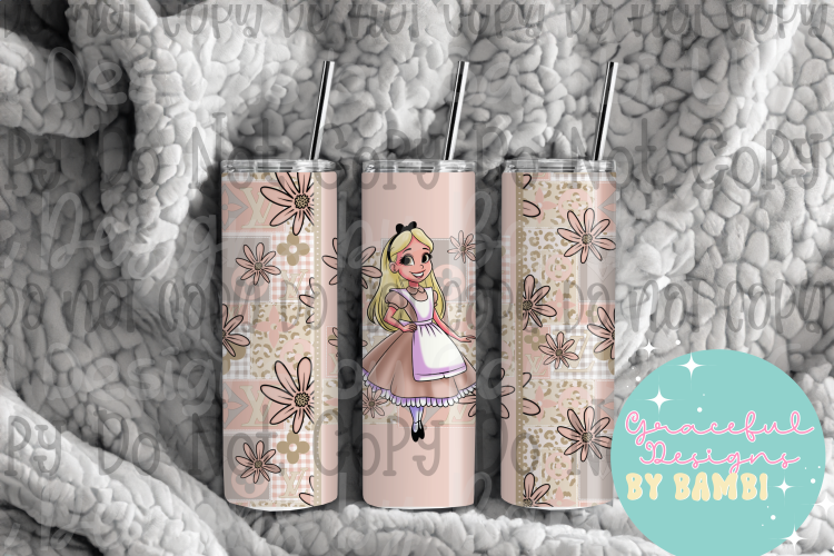 20oz Tall Skinny Sublimation Vintage Alice Tumbler