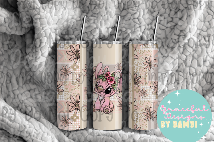 20oz Tall Skinny Sublimation Vintage Angel Tumbler