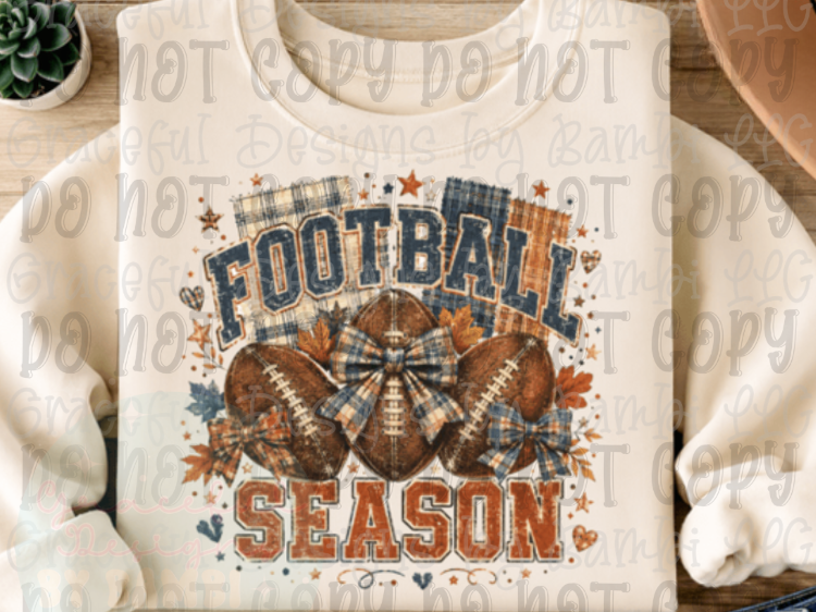 Vintage Blue and Orange Football Season