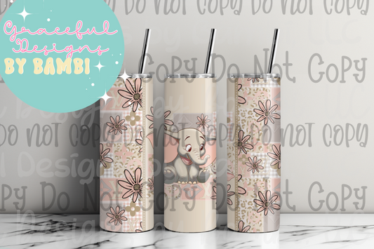 20oz Tall Skinny Sublimation Vintage Dumbo Tumbler