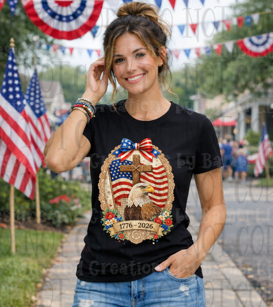 Vintage Patriotic 1776-2026 with Eagle
