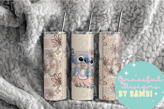 20oz Tall Skinny Sublimation Vintage Stitch Tumbler