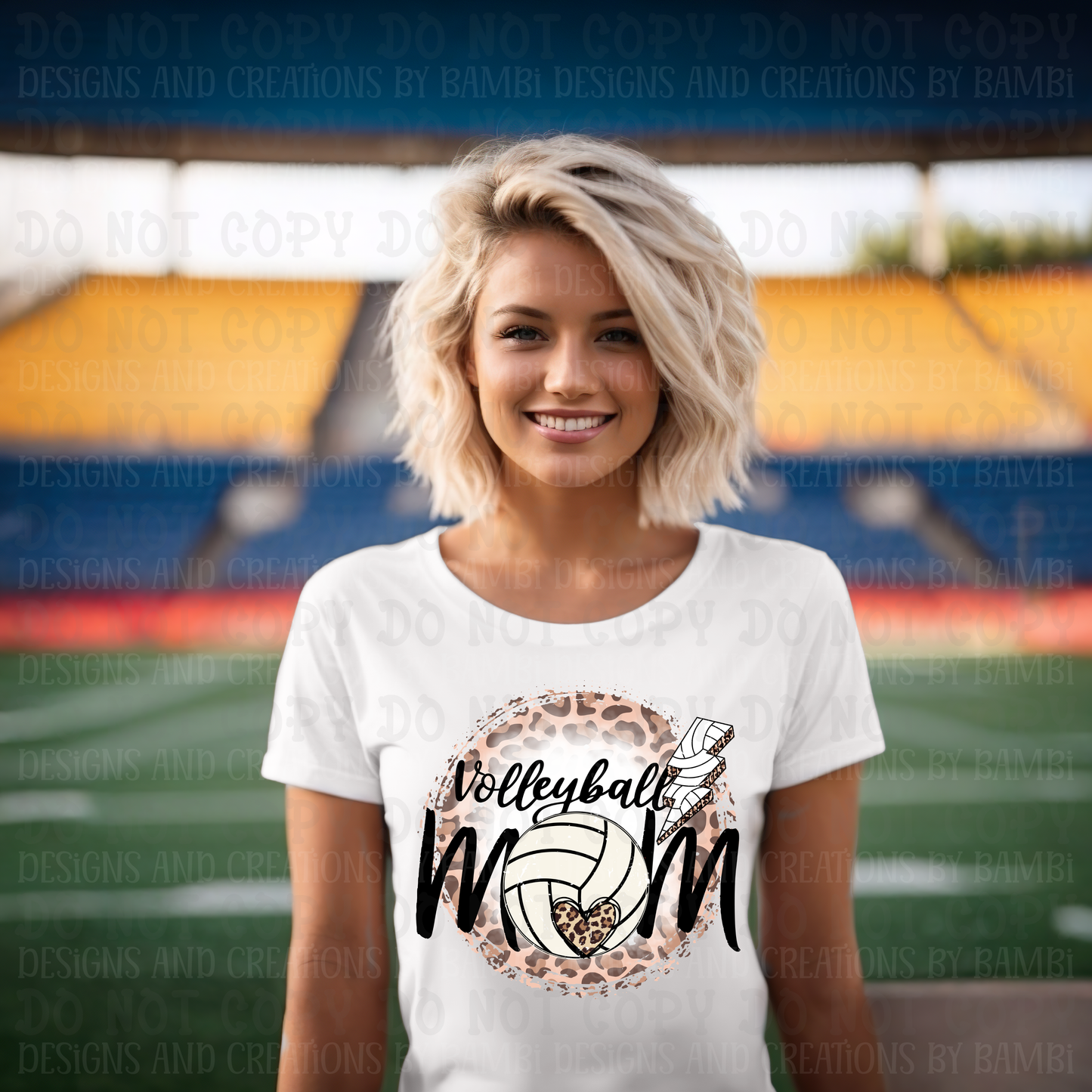Volleyball Mom with Lightening Bolt Leopard