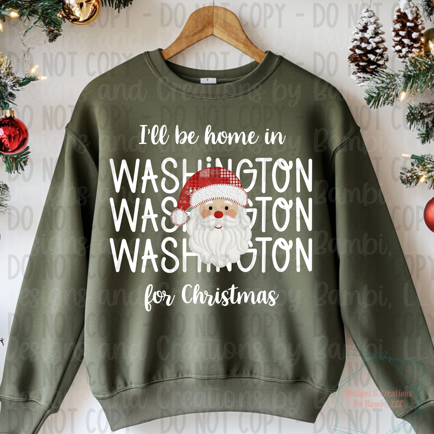 I'll Be Home in States Santa Face with White Font Digital Bundle