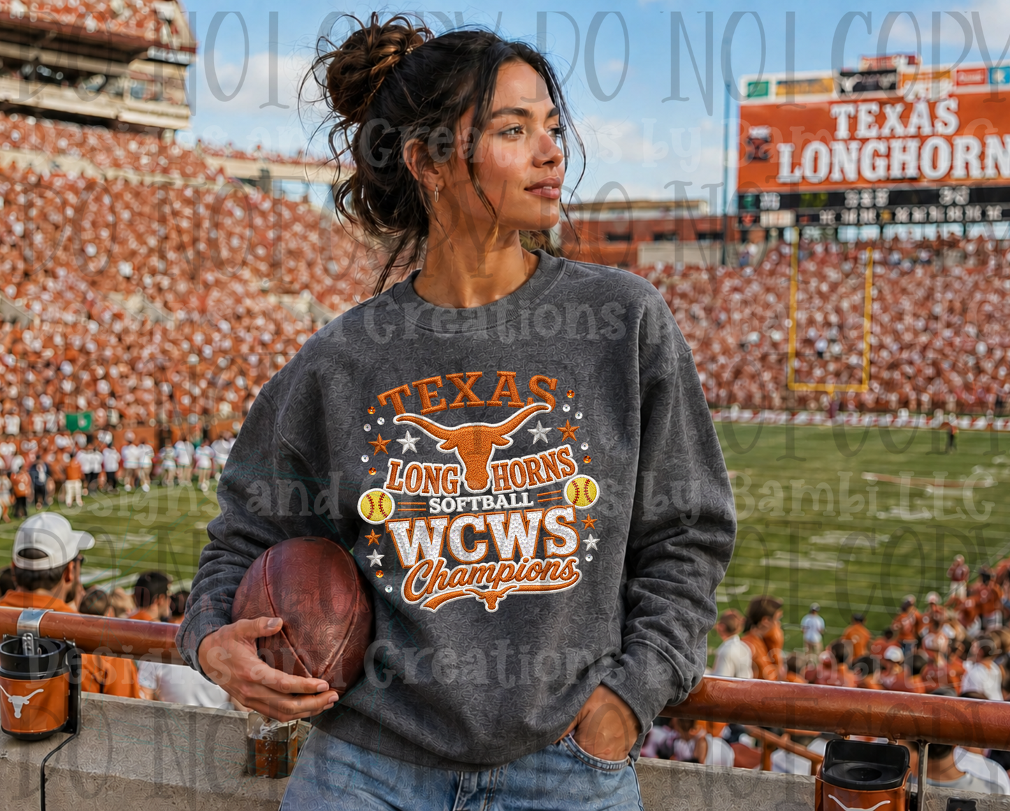 Faux Embroidery WCWS Champs with Faux Sequins