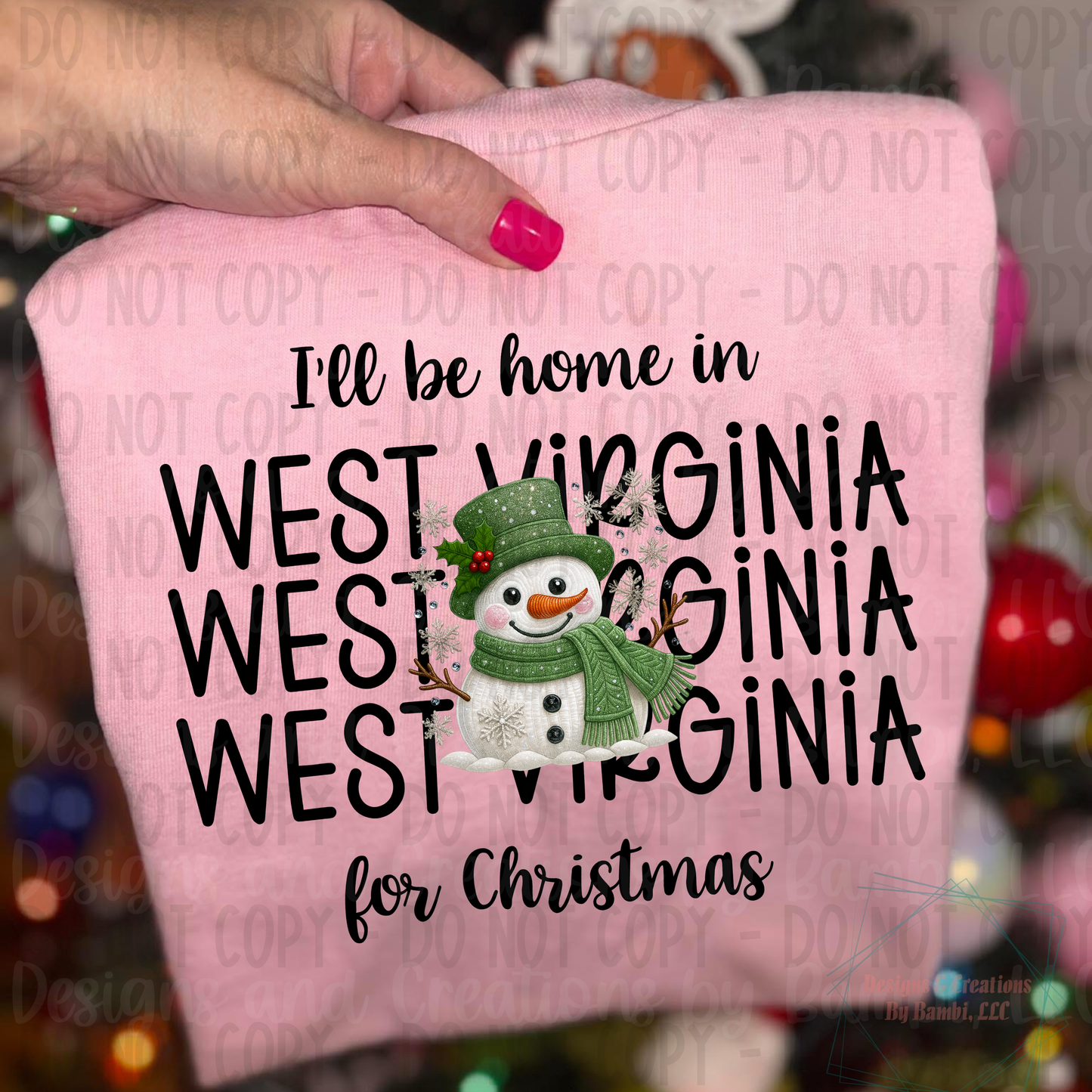 I'll Be Home in States Sage Snowman Black Font Digital Bundle