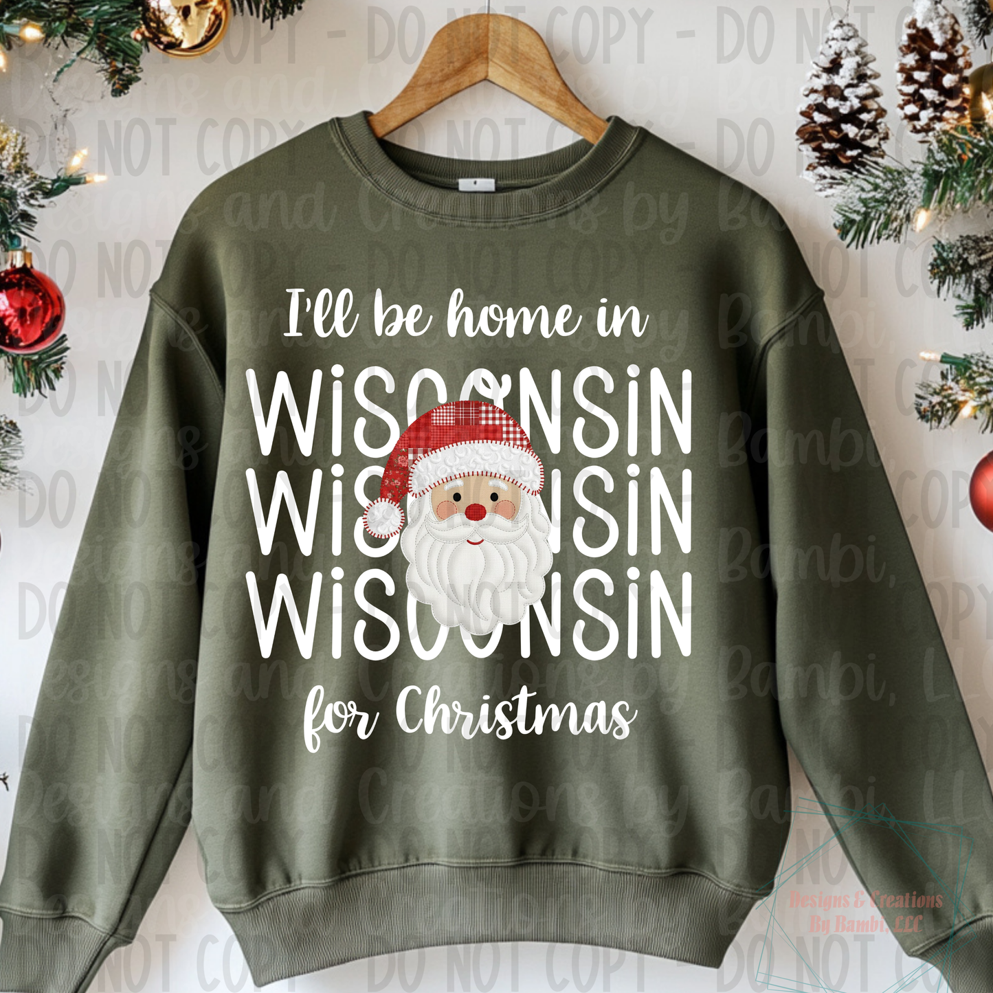 I'll Be Home in States Santa Face with White Font Digital Bundle