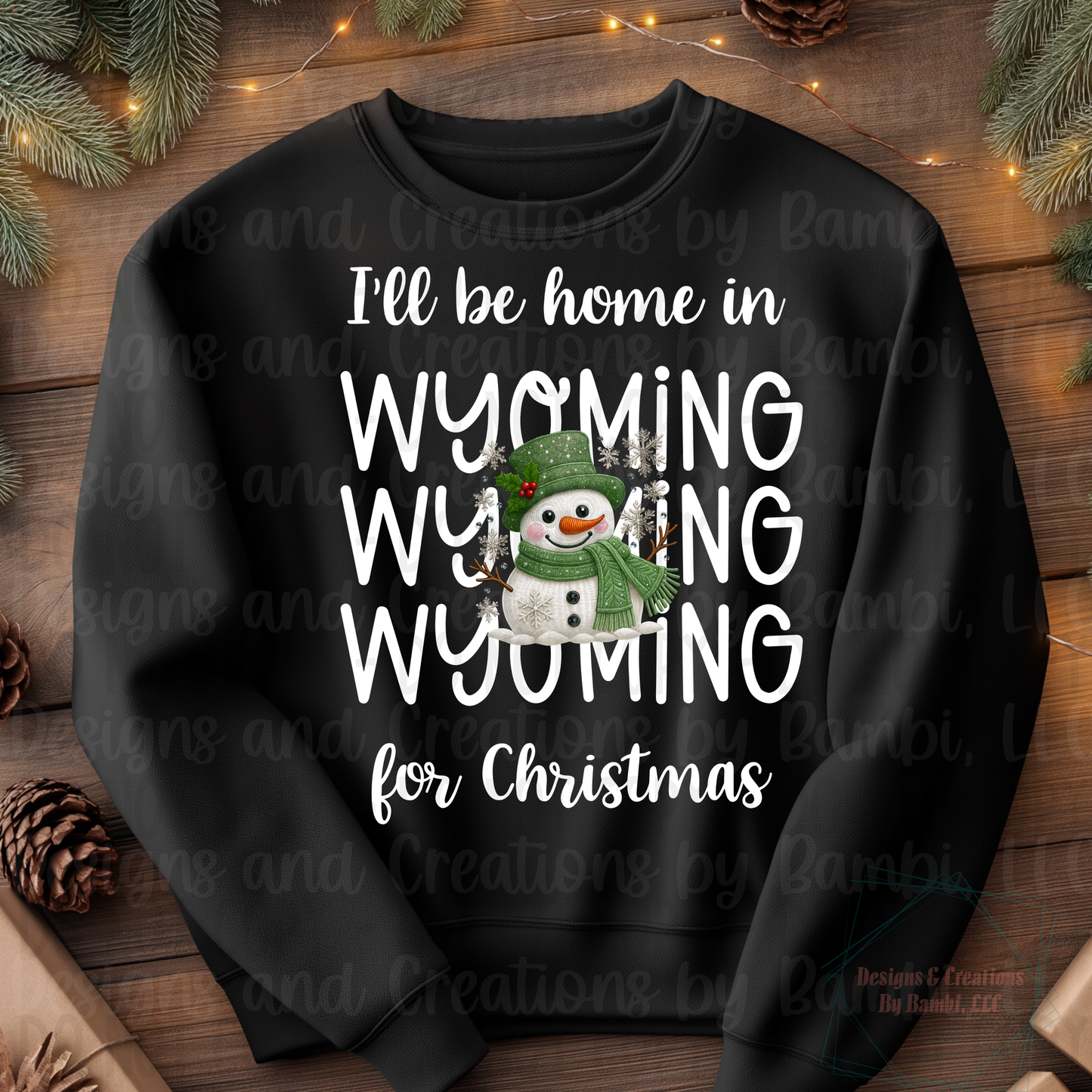I'll Be Home In States Sage Snowman with White Font Digital Bundle