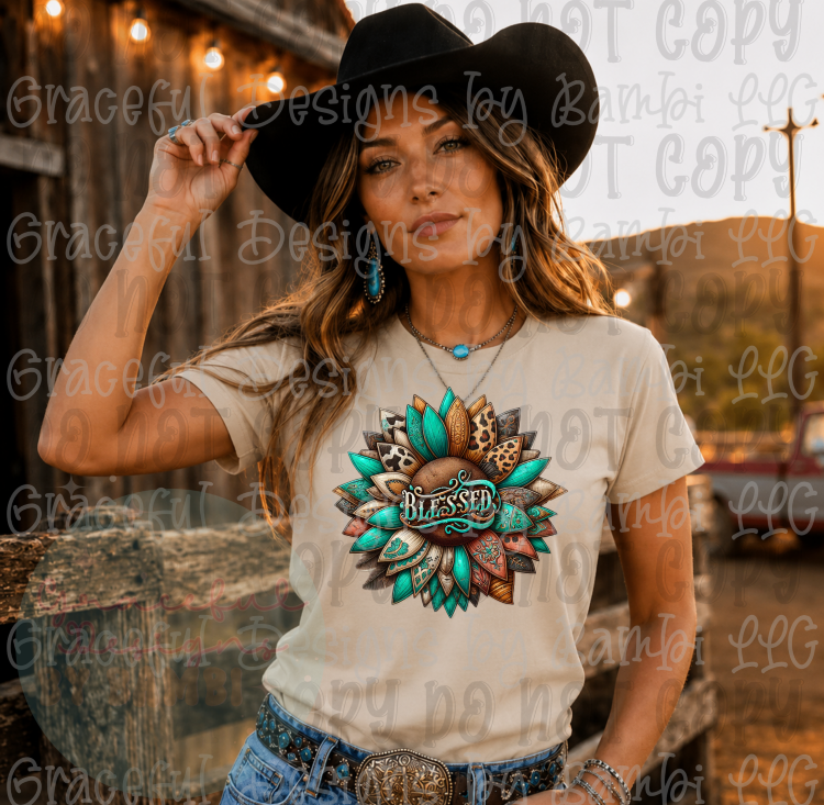 Western Blessed Cowhide Sunflower