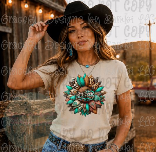 Western Blessed Cowhide Sunflower