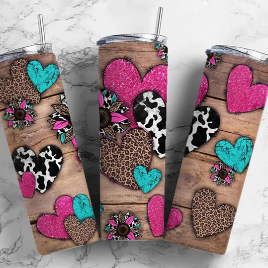Western Hearts 20 oz Skinny Sublimation Tumbler