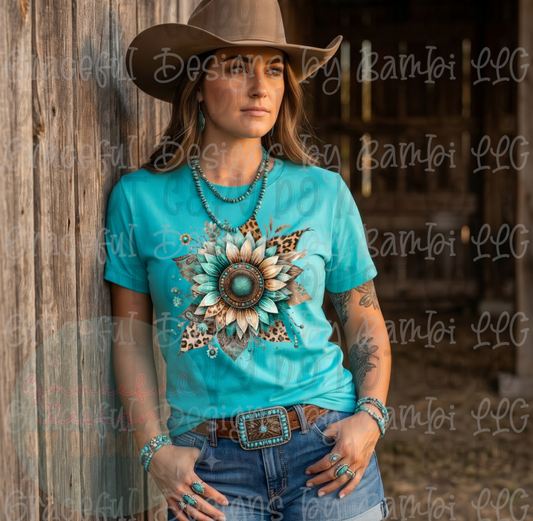 Western Style Sunflower with Leopard Petals