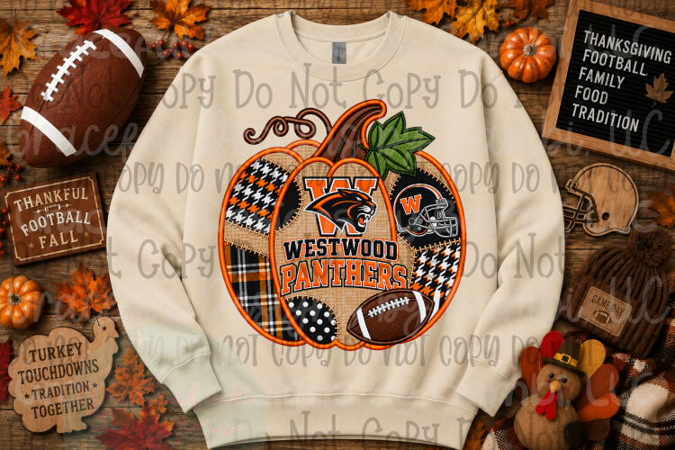 Faux Embroidery Local School Pumpkin Collection