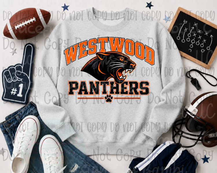 Westwood Panthers with Panther in Middle