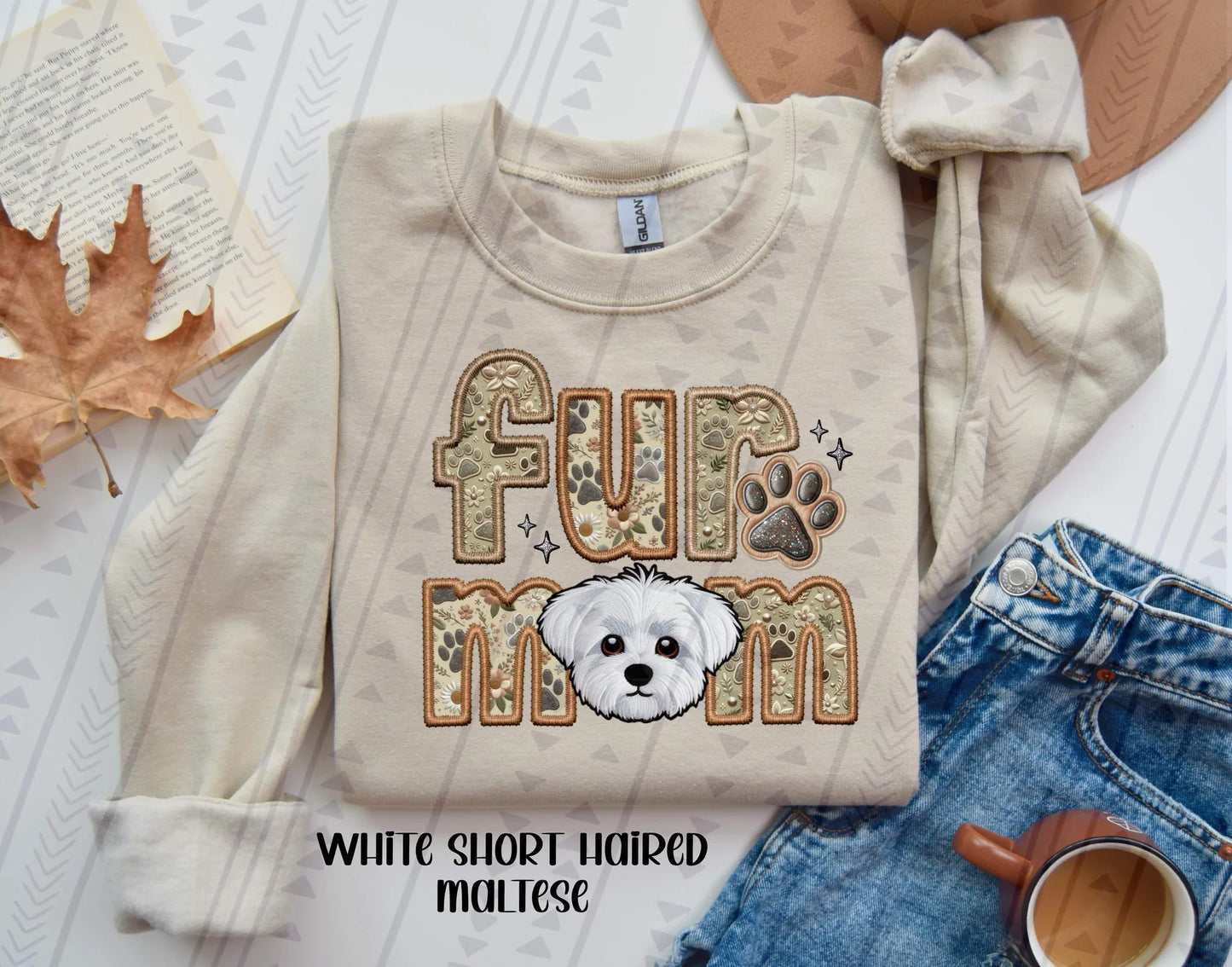Fur Mom Faux Embroidery and Fabric Dog Breed Collection