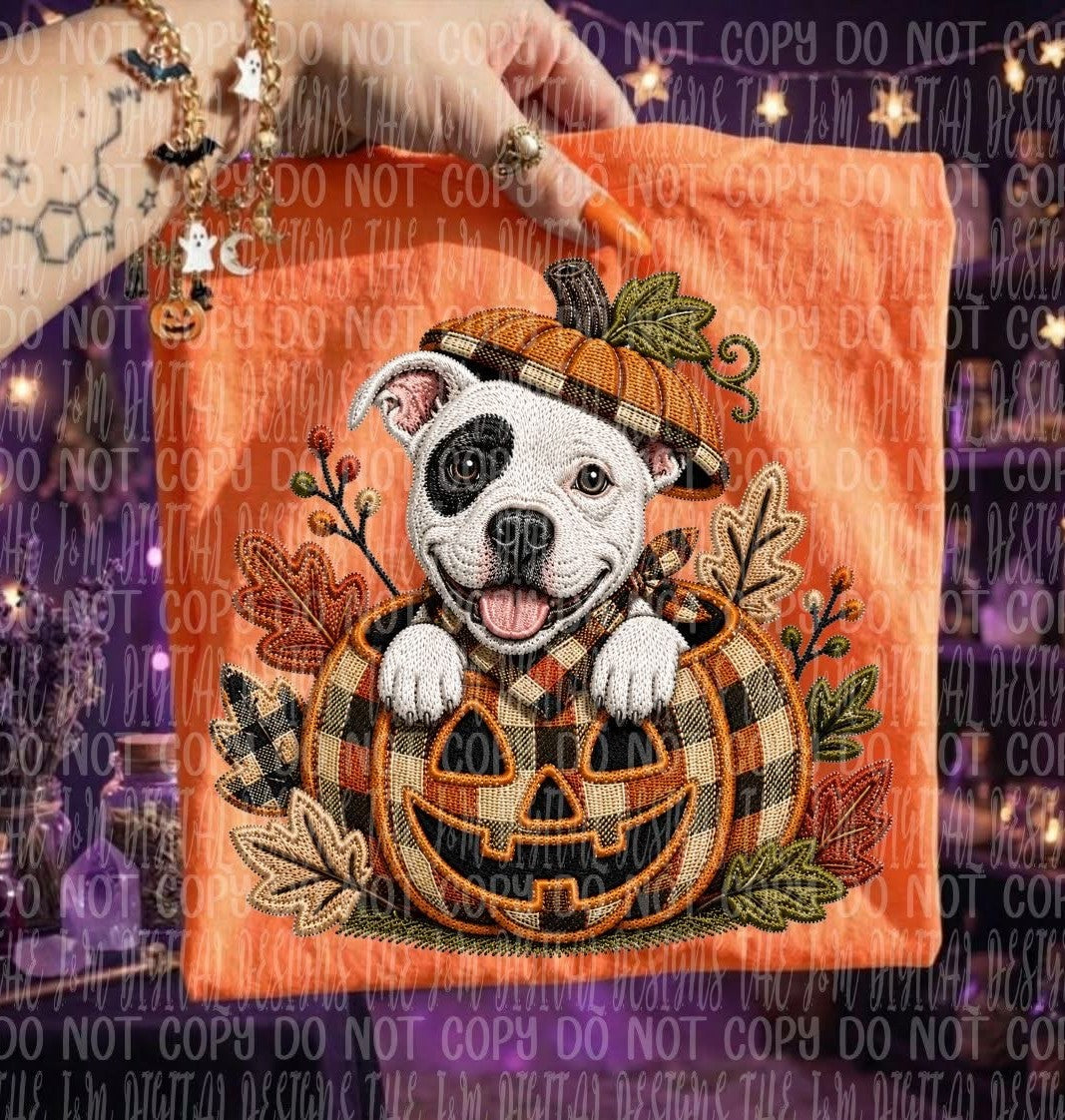 Faux Embroidery Pumpkin and Dog Collection