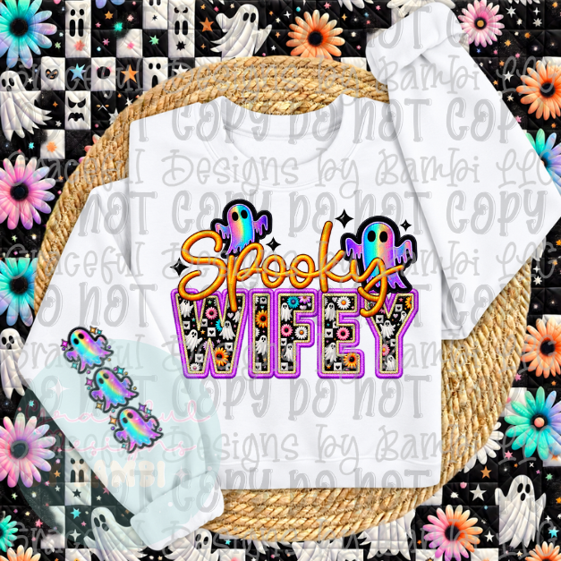Faux Embroidered Spooky Title with Sleeve Collection