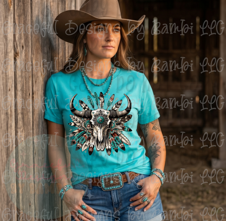 Wild West Boho Skull and Sunflower