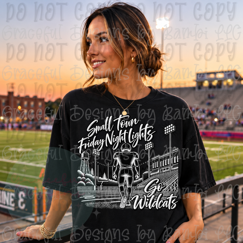 Halftone Friday Night Lights Football Player (Personalized with Number) Local School Collection