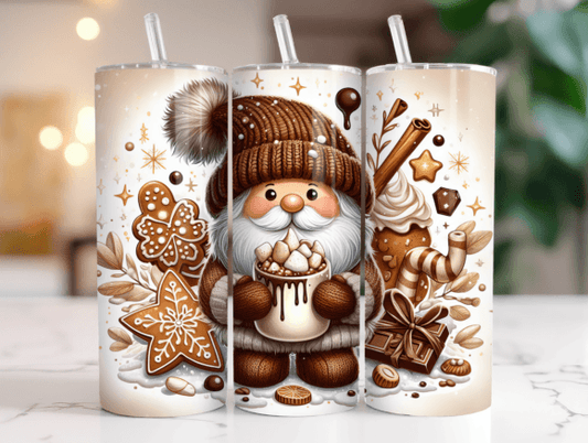 Winter Coffee Gnome 20 oz Skinny Sublimation Tumbler