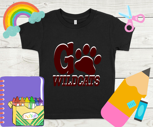 Go Wildcats with Paw Print