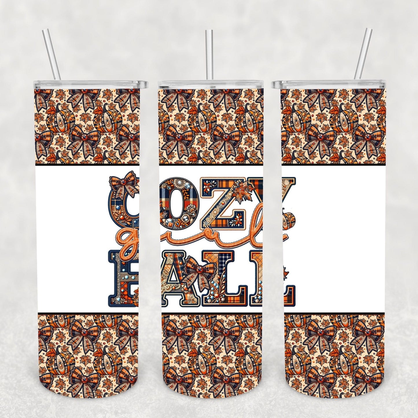 Cozy Fall Girl 20 oz Skinny Sublimation Tumbler