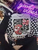 Football Faux Rhinestone Helmet Bow Stacked