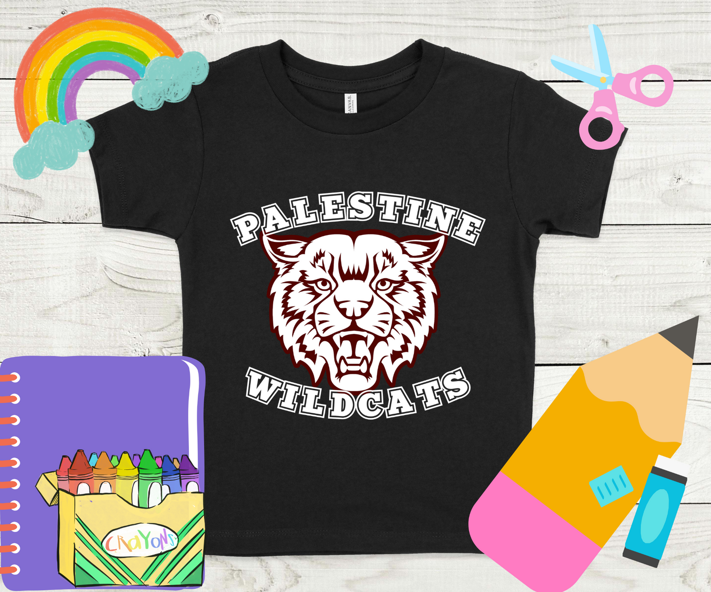 Palestine Wildcats with Wildcat Face