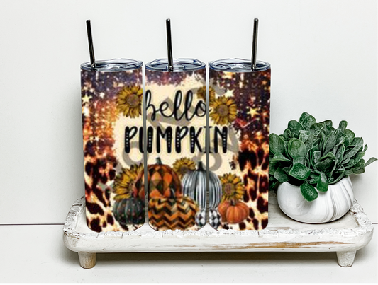 Well Hello Pumpkin 20 oz Skinny Sublimation Tumbler