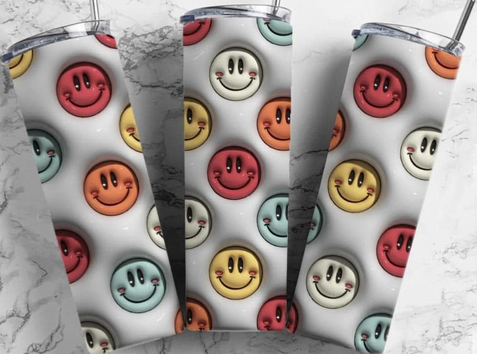 Smiles 20 oz Skinny Sublimation Tumbler