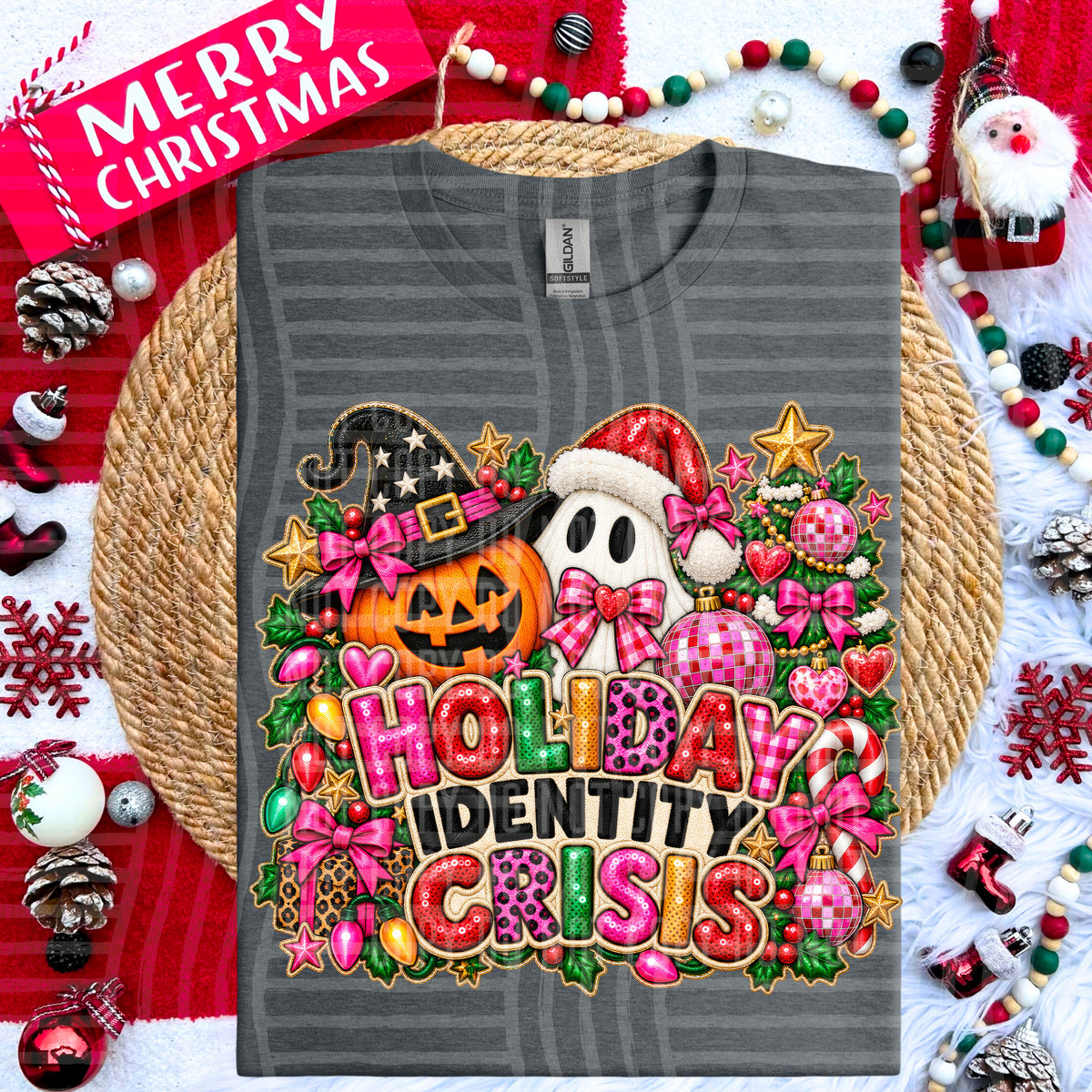 Faux Embroidered/Sequin Holiday Identity Crisis