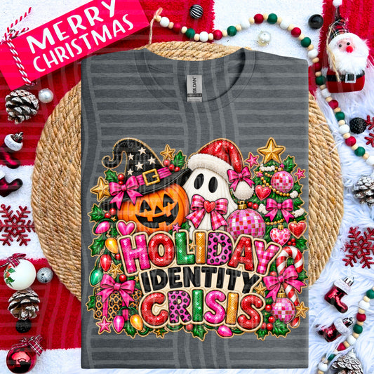 Faux Embroidered/Sequin Holiday Identity Crisis
